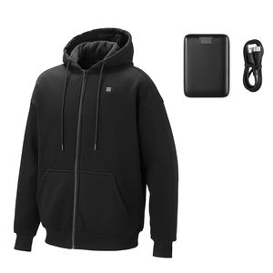 Giacca con Cappuccio Unisex Riscaldata con Power Bank 7.4V 16000mAh, 5 Zone di Riscaldamento, 3 Temperature, Antivento per Uomo e Donna - Product Image 1