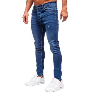 Jeans Ajustados de Mezclilla para Hombre, Cintura Media, Largos, Estilo Casual, Color Azul, Pantalones de Algodón para Primavera - Product Image 5