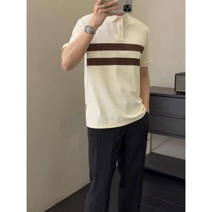 Polo Casual de Manga Corta para Hombre, Transpirable, Juvenil, con Cuello de Color Sólido, Camiseta de Verano - Product Image 5