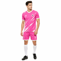 Uniforme de Fútbol Personalizado para Hombre, Camiseta y Pantalones Cortos con Impresión por Transferencia Térmica, Ropa Deportiva de Secado Rápido para Entrenamiento, Color Negro