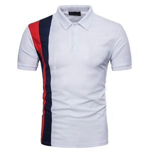 Camisa de Manga Corta para Hombre con Rayas en Contraste, Poliéster/Algodón, Ropa Casual de Golf, Logotipo Personalizado en la Parte Delantera, Secado Rápido, Servicio OEM - Product Image 3
