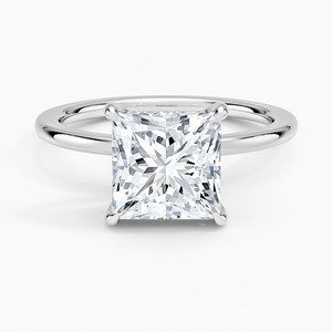 Bague SOJ 019 en argent 925, coupe princesse, ajustement parfait Audrey, halo caché, 2 carats, couleur D, moissanite VVS1 certifiée GRA, prix bas - Product Image 1