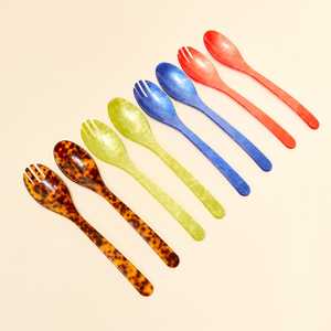 Ensemble de cuillères de service, design contemporain miroir, manche long en résine, écologique, léger, passe au lave-vaisselle, ustensiles de cuisine - Product Image 4