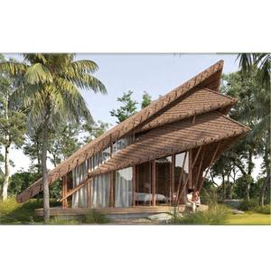 บ้านสำเร็จรูปหลังคาทรงจั่ว วิว 180 องศา บ้านพักตากอากาศแบบประหยัดพลังงาน สำหรับรีสอร์ทหรือ Airbnb Glamping 40 HC เรือนกระจกอุตสาหกรรมทันสมัย N2 ไม้ไผ่ - Product Image 1