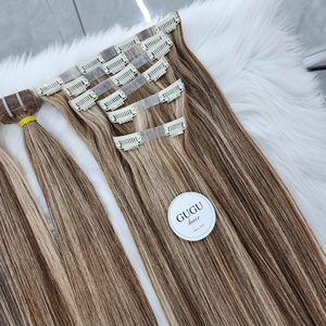 Extensions de cheveux à clipser, couleur blonde, cheveux vietnamiens super naturels en vrac, extensions de cheveux pour la vente en gros - Product Image 4