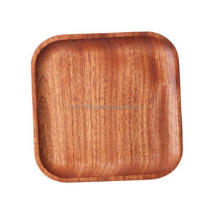 Assiettes de service en bois d'acacia de haute qualité vaisselle écologique nouveau modèle solide poli emballage de meilleure qualité en gros - Product Image 1