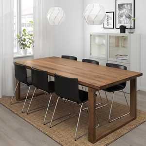 Solid Wood Dining <b>Table</b> Set Rectangular Modern Wooden <b>Table</b> Thick Box Leg Minimalist Clean Line Mid Century Dining Furniture - Product Image 5