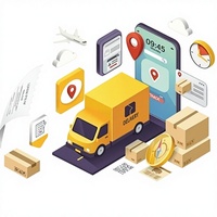 Plateforme de livraison de colis alimentée par l'IA avec suivi cartographique en temps réel, expédition intelligente, application de gestion mobile - Version Internet en stock, compatible MAC