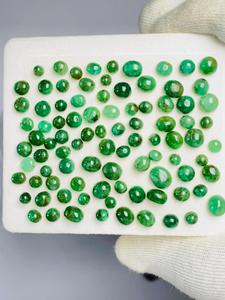 Esmeralda Zambiana Natural, Corte Cabujón, 58.01 CTS, 101 Piezas, Color Verde Atractivo, Brillo Fino, Gema de Calidad, Espécimen de Colección - Product Image 1