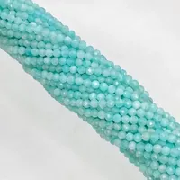 Perles de pierres précieuses Amazonite naturelle bleu clair micro-facettées de qualité AAA, 2-2,5 mm, brin de 14 pouces, autres formes, bijoux Chakrcalume