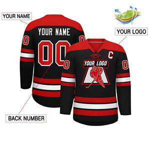 Custom V-Neck Collar Design Printed Ice Hockey Jersey / 2026 Best Selling Men Ice Hockey Jersey for sale with <b>low</b> price - Product Image 3