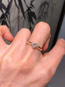 Sparkly 1.01 Carat Asscher Cut Diamond Signet <b>Ring</b> 14K Yellow Gold With Lab Grown Engagement <b>Proposal</b> Gift For Bridle Charms - Product Image 2