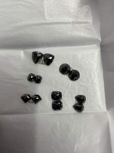 Natural <b>Black</b> Diamond Rosecut Pair Gemstone - Product Image 3