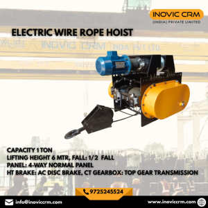 Système de palans électriques à câble métallique INOVIC CRM 1 tonne, haute résistance |   Hauteur de levage de 30 m, télécommande anti-chute 1/2 - Product Image 1