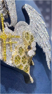 Collar con colgante de corazón con incrustaciones de diamantes, diseño 3D, chapado en oro, plata 925, colgante de moissanita personalizado DVVS para hombres y mujeres - Product Image 4