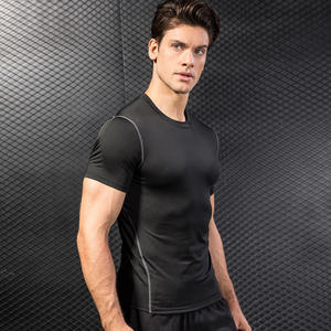 Summer Sportswear Polyester Training Gym <b>Compression</b> Quick Dry Fitted T <b>Shirt</b> <b>for</b> <b>Men</b> - Product Image 1