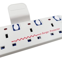 Adaptateur mural multi-prises avec interrupteur individuel, protection contre les surtensions et indicateur néon, prise britannique