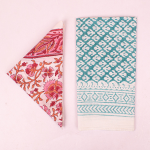 Hand Block Printed Cotton Women's Square Bandana Scarf & <b>Head</b> <b>Wrap</b> Floral Pattern Travel Fashion Accessories - Product Image 3
