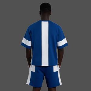 Custom Wholesale High Quality Men's Summer Tracksuit Short Sleeve Shorts <b>Set</b> Heavyweight Regular Solid Color Woven Casual Quick - Product Image 6