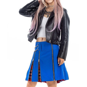 Top Selling Punk-Inspired Women's Hybrid Traditional Scottish Kilt with <b>Chain</b> and Zipper Details Custom OEM ODM - Product Image 4