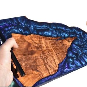 Vaisselle décorative rectangulaire en bois massif véritable naturel, plateau de service à fruits, plateau de service à café, plateau de service à café - Product Image 1