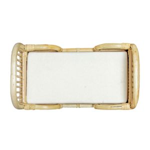 Lit pour poupées tendance en rotin, lit pour poupées reborn, comprenant un ensemble de literie douce pour une chambre d'enfant esthétique, meubles neufs. - Product Image 2