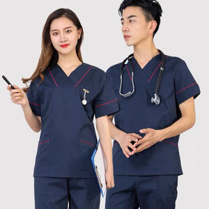 Uniformes Médicos Unisex de Manga Corta de Alta Calidad al por Mayor, Conjuntos de Uniformes de Hospital a la Moda para Mujer, Tela de Lona - Product Image 2