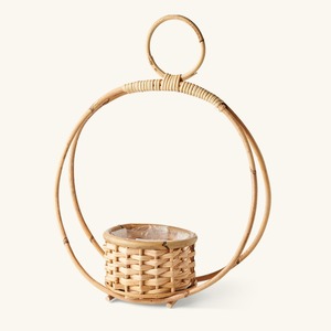 Maceta colgante de ratán de diseño moderno, macetas tejidas a mano, accesorio decorativo para jardín - Product Image 1