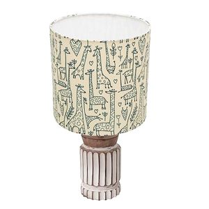Lampe de table à imprimé animal, base en bois, abat-jour en tissu, lampe d'appoint pour la lecture, décoration moderne pour la maison, chambre à coucher, chambre d'enfant - Product Image 3