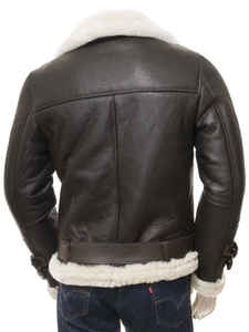 Men's Black PU Leather Jacket With Faux Fur Collar Button Closure Moto Style Winter <b>Coat</b> - Product Image 5
