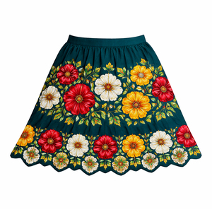 Women's Boho Hippie Embroidered Short with Drawstring Hawaiian Style Traditional Belly Dance Workwear - Product Image 2