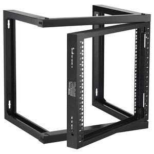Rack de pared de acero al carbono de 9U con marco abierto para servidor de red, con tuercas y capacidad de carga de 150 lb/68.04 kg, gabinetes de red de 20.9 pulgadas - Product Image 1