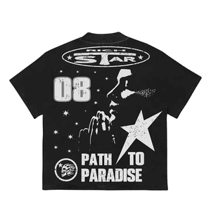 Jersey de hombros caídos de algodón pesado con logo bordado personalizado, estilo urbano, corte holgado, venta al por mayor, sin marca, MOQ bajo - Product Image 2