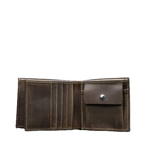Vintage Brown Cowhide Leather Men Wallet Retro Trifold Multiple Card Slots Snap Closure Coin Purse <b>Billfold</b> Cash Holder Clear ID - Product Image 3