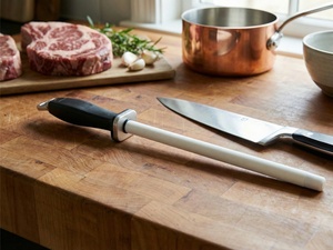 Herramienta de afilado de cuchillos de cerámica blanca MIT con dureza Mohs 9 para cuchillos de carnicero y para cortar huesos - Product Image 4