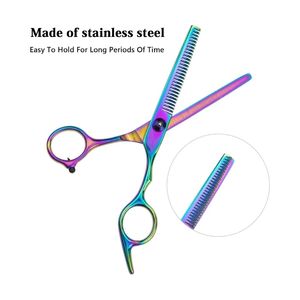 Rainbow Plasma Coated Hair Thinning Scissors Professional Barber <b>Shears</b> Stainless Steel Texturizing Scissors - Product Image 3