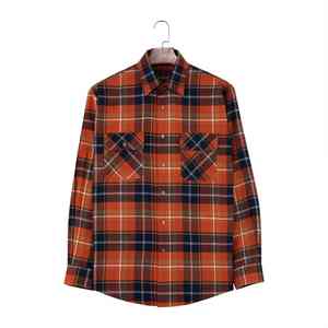 Camisa informal de franela de algodón transpirable de primera calidad, estilo vintage, con estampado a cuadros, para actividades al aire libre, ropa de calle - Product Image 1