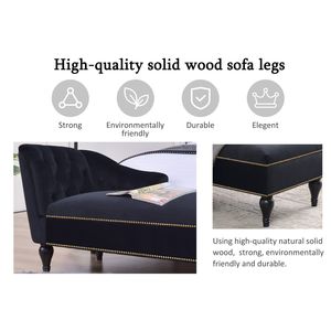 Sillón de Salón con Botones de Terciopelo, 58 Botones, Apoyabrazos Derecho, Detalles en Tachuelas, Patas de Madera Maciza, Nuevo + Video de Livi Furniture - Product Image 1
