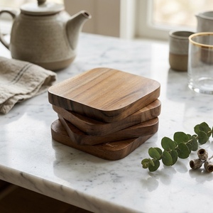 Trending Design Natural solid Wooden Coasters Best Design Tea Cups coaster Manufacturer and Supplier From India - Product Image 3
