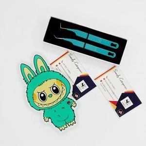 Pinzas de extensión de pestañas de acero inoxidable MOQ pequeñas al por mayor con agarre perfecto Pinzas de azulejos de pestañas sostenibles - Product Image 4