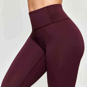 Design Your Own Style Solid High Waist Knitted Women <b>Leggings</b> Breathable Seamless Invisible <b>Pocket</b> Customizable OEM Wholesale - Product Image 5