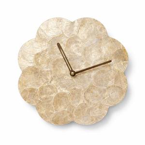 Mother of pearl wall mounted <b>clocks</b> customized brand logo mosaic shells hanging <b>clock</b> for sale - Product Image 1