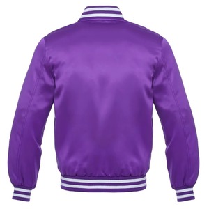 Black White Satin Varsity <b>Jacket</b> Premium Snap Button Baseball <b>Jacket</b> Custom Streetwear Manufacturer - Product Image 6