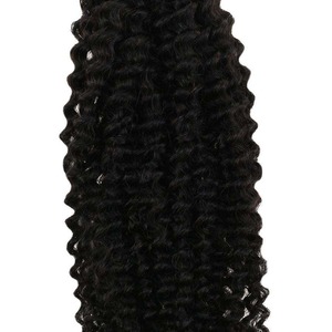 Extensiones de Cabello Rizado, Cabello Humano, Grueso y Voluminoso, Negro Natural, con Clip, para Mujer - Product Image 3