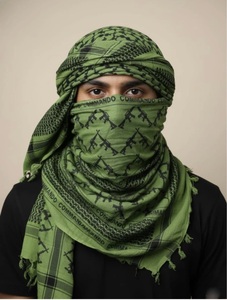 Écharpe tactique multi-usages en coton vert olive de qualité supérieure pour hommes et femmes, motif vert, pour toutes les saisons - Product Image 1