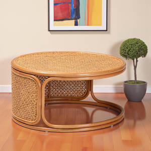 Mesa de centro de ratán miel Bohemia Diseño único elegante para su hogar - Product Image 4