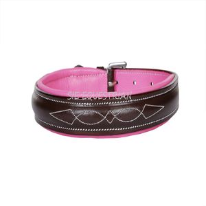 Collier pour chien fantaisie brodé avec rembourrage coloré, en cuir souple et rembourré, réglable, durable et confortable, fournisseur OEM en gros - Product Image 4