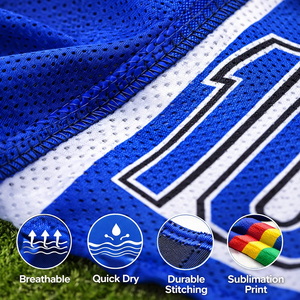 Fabricant de maillots de football personnalisés OEM, personnalisable, séchage rapide, respirant, tissu 100% polyester, sublimation du nom et du numéro du joueur - Product Image 3