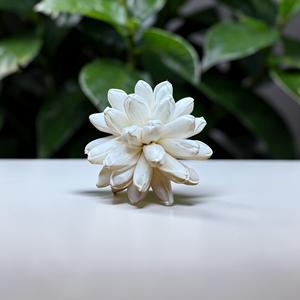 Flores de Sola Hechas a Mano y Sostenibles, Tipo Dalia de Nieve, Fibra Vegetal de Sesbania, 8.5 CM, Phra Nakhon Si Ayuttaya - Product Image 1