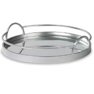 Plateau élégant en métal pour servir le chocolat, plateau de présentation pour les bonbons et les desserts sucrés, décoration de table de luxe pour les événements - Product Image 2